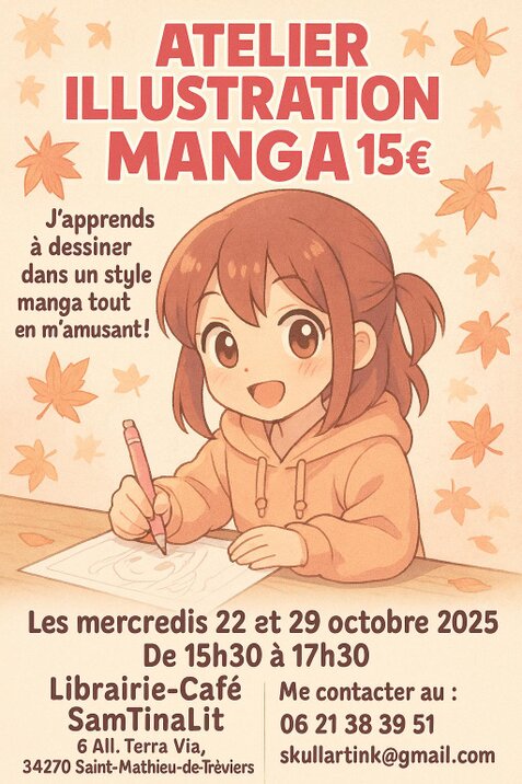Atelier illustration manga à la librairie Samtinalit